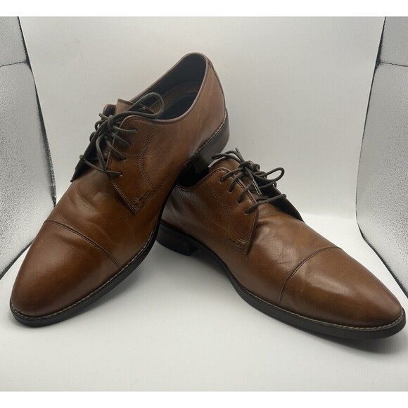 Cole Haan Mens Size 10 Lenox Hill Cap Toe Oxford British Tan Leather Shoe C11632 Cole Haan Men main image 3